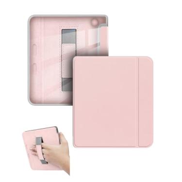 Imagem de Capa para eReader Kobo Libra Cor/Libra 2 de 17 cm com alça de pulso e hibernar/despertar automático, à prova de choque e resistente a arranhões (rosa)