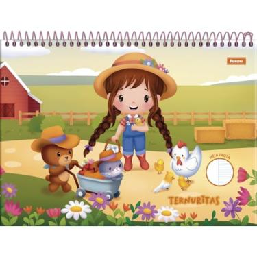 Imagem de Kit de Cadernos de Desenho, Foroni, Universitário, Capa Dura, Ternuritas, Meia Pauta, 40 Folhas, Pacote com 10