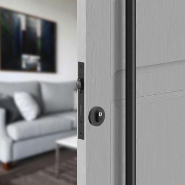 Imagem de Fechadura Rolete Externa 40mm 721R55PF Roseta Redonda Preto 3F