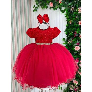 Imagem de Vestido Menina Bonita Holly Vermelho para Crianças, Vermelho, 2