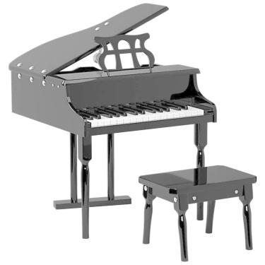 Imagem de Piano de Cauda Infantil com 30 Teclas, Suporte para Partitura e Banco, HONEY JOY, Preto