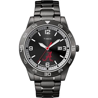 Imagem de Timex Tribute Relógio masculino Acclaim, 42 mm, quartzo, com pulseira de aço inoxidável, Alabama Crimson Tide, Relógio de quartzo