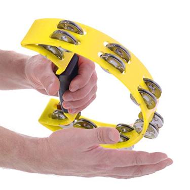 Imagem de RiToEasysports Delicado Pandeiro de Sino Feito de Material Ecológico – Exercita a Capacidade de Coordenação Dos Olhos e das Mãos para Todas As Idades (Amarelo)