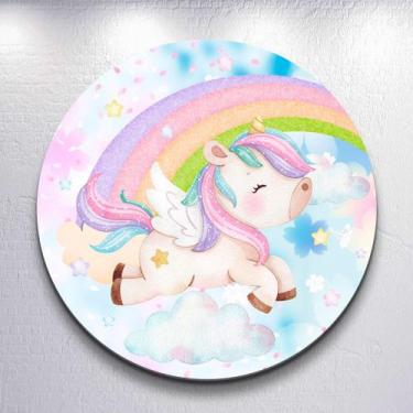 Imagem de Capas Painel Sublimadas Redondo Para Festa Infantil Estilo Unicórnio M