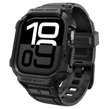 Imagem de Spigen Rugged Armor Pro 2 para Apple Watch Series 11/10 42mm Capa com Pulseira Proteção TPU com Pulseira - Preto Fosco