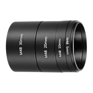 Imagem de PATIKIL Tubo de extensão de telescópio de 5/10/20/30 mm, 4 peças M48 x 0,75 mm em ambos os lados, tubo de extensão de anel adaptador de lente de liga de alumínio para acessório de telescópio ocular de