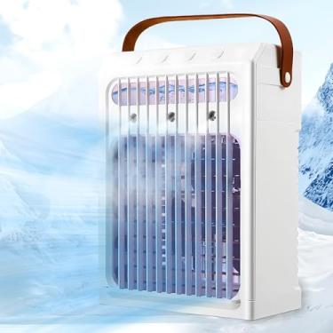 Imagem de gootu Ar-Condicionado Portátil, Ventilador De 1000 Ml, Condicionador Ar Pessoal Pequeno Usb, Temporizador 2/4/6 Horas, Com Luz Noturna 7 Cores, Refrigerador Silencioso 3 Velocidades Para Mesa, Sala,