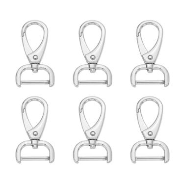 Imagem de HARFINGTON 6 peças de gancho destacável fecho giratório 3/10.2 cm (20 mm) liga de zinco fecho de garra de lagosta para chaveiro, bolsa de cordão, alça de bolsa faça você mesmo, branco