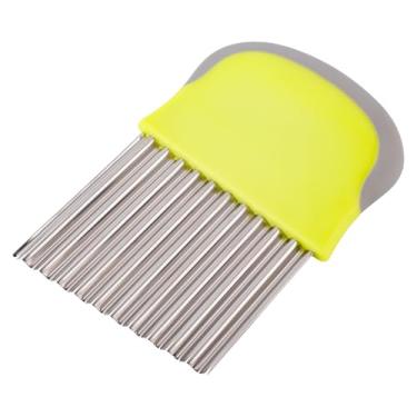 Imagem de Faca de cortador de enrugamento, cortador de batata frita ondulado cortador de legumes batata cenoura chip cortador ondulado lâmina de aço inoxidável cozinha ferramenta de corte de alimentos para