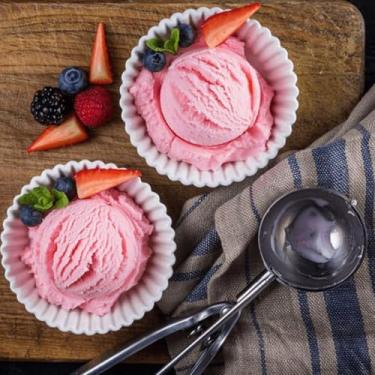 Imagem de Colher de sorvete de aço inoxidável durável para melão de frutas, colheres de massa de biscoito, colheres de biscoito para assar com alça de mola para cupcake, sorvete, muffin, almôndega, melonball