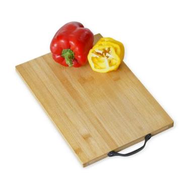 Imagem de Prancha Tábua de corte Bambu 34 x 24cm para carne legumes e verdura - 