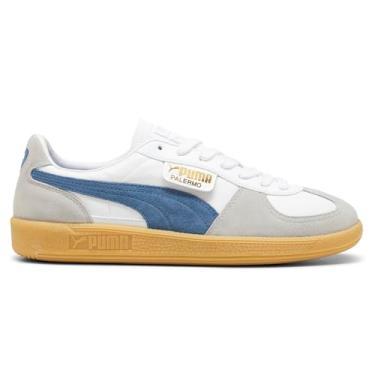 Imagem de PUMA Tênis masculino Palermo, Puma Branco/azul horizontal/chiclete, 45
