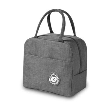 Imagem de Bolsa Térmica Lancheira Marmiteira Reutilizável Academia Trabalho Escola Passeio Fitness Portátil Masculina Feminina Infantil Com Alça E Ziper (CINZA)