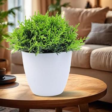Imagem de Planta artificial em vaso verde planta falsa ornamento bonsai casa sala de estar mesa decoração paisagem, 13 x 13 cm (estilo 02)