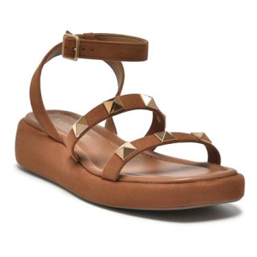 Imagem de Sandália Papete Via Marte Casual Camurça Plataforma Tratorada Confortável (Caramelo, BR, Adulto, Numérico, 36)