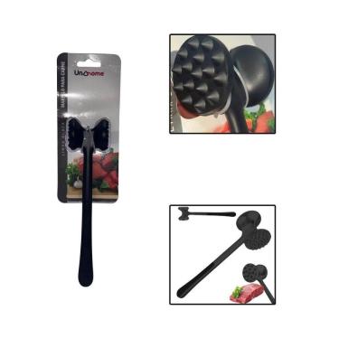 Imagem de Martelo Batedor Amaciador Carne Bife Liga Zinco Preto