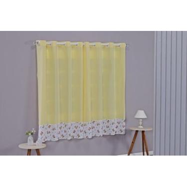 Imagem de Cortina Liz Quarto Infantil e Bebê Algodão Com Barrado Estampado Decor