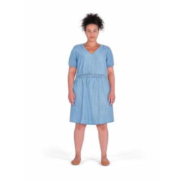 Imagem de City Chic Vestido feminino plus size - Delilah Denim, Lavagem leve, 26 Plus