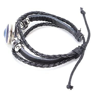 Imagem de Dioche Pulseira de Olho Maligna do Estilo Turco Exclusivo Com Couro Ajustável de Couro para Homens - Jóias Requintadas do Evil Eye para Banda de Rock de Boate e Desgaste Diário