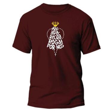 Imagem de Camiseta Básica Católica Blusa Unisex Nossa Senhora Aparecida Camisa A