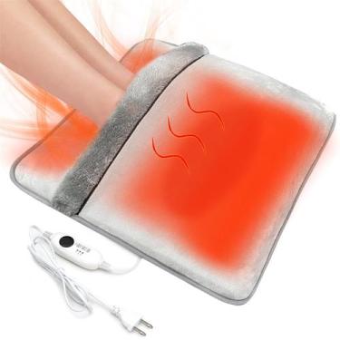 Imagem de Aquecedor elétrico de pés ROWARMSEY de dupla face 20x20cm cinza