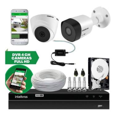 Imagem de Kit Cftv Full Hd Com Vhl 1220 Bullet E Dome Dvr 4ch E Hd 500 - INTELBR