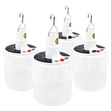 Imagem de Lâmpada de Emergência Lanterna Solar Bateria Recarregável 5 Niveis de Luz Camping com Gancho Economia de Energia Emergência(4PCS)