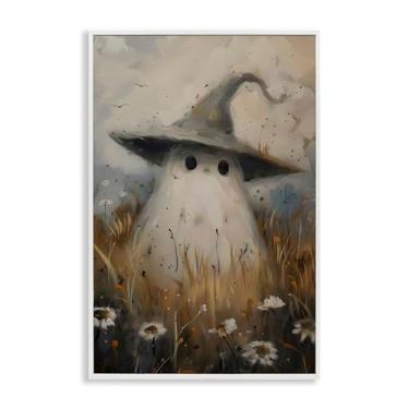 Imagem de Stupell Industries Cute Ghost In Field Black Framed Giclee Art, design by Arlington Prints, 18 x 12
