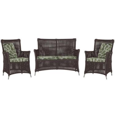 Imagem de Jogo Sofá E 2 Poltronas Igapó Alumínio Fendi E5 Trama Marrom