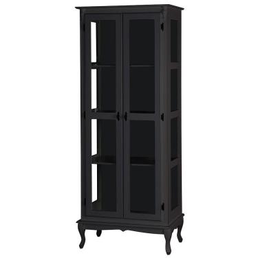 Imagem de Cristaleira Luiz Xv com 3 Prateleiras Preta