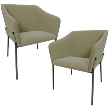 Imagem de Kit 2 Cadeiras Para Sala De Jantar Estar Living Olívia L02 Bouclê Oliv