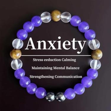 Imagem de Pulseira de atração para mulheres e homens, pedra natural, olho de tigre, contas elásticas feitas à mão, joias atraem dinheiro, riqueza, cristal, ioga, meditação, amizade, presente de Natal, Medium