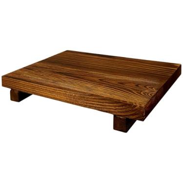 Imagem de Suporte de madeira para exibição de madeira de 10,6 x 7,1 x 3,8 cm, pedestal rústico de pinho para casa de fazenda