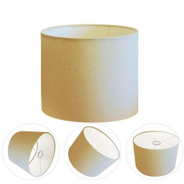 Imagem de Cúpula Abajur E Luminária Cilíndrica Vivare Cp-7012 ø30x25cm - Bocal Nacional Algodão-crú