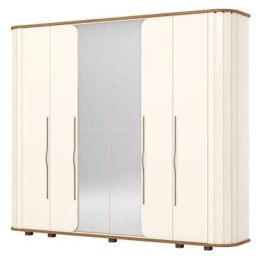 Imagem de Guarda Roupa Casal Premium 6 Portas Off White Nature - Henn