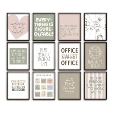 Imagem de Pôster de 12 folhas inspirador motivacional para escritório, decoração de impressão positiva para escritório, sala de estar, sala de aula, faculdade, decoração, sem moldura, 20 x 25 cm