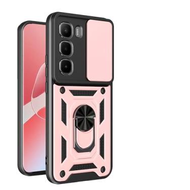 Imagem de Kukoufey Capa compatível com Infinix Hot 60 Pro+ 4G, com capa de lente de câmera deslizante compatível com Infinix Hot 60 Pro+ 4G X6886 capa protetora para celular rosa
