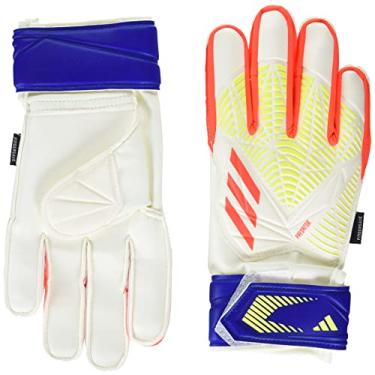 Imagem de adidas Luvas De Goleiro Predator Match Fingersave Unissex Para Crianças, Branco/Vermelho Solar/Ciano Brilhante 7
