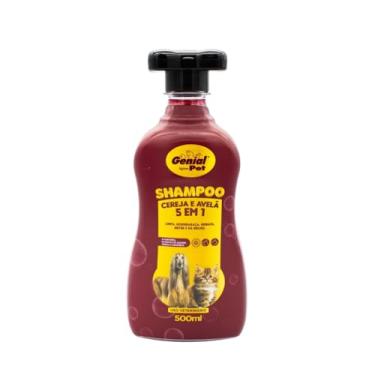 Imagem de Shampoo 5 em 1 Cereja & Avelã 500ml para Cães e Gatos - Limpa, Desembaraça, Hidrata, Nutre e Brilho Profundo - Extratos Naturais Aloe Vera, Alecrim, Arnica, Hamamélis + D-Pantenol e Lanolina