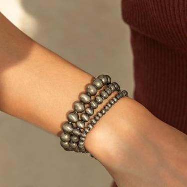 Imagem de Pulseiras de pérolas Navajo para mulheres, joias de pérolas navajo para mulheres, pulseiras de contas turquesa, presentes modernos