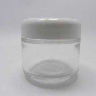 Imagem de Kit 10 Unidades - Pote de Vidro Cosmético 60ml - Tampa Plástico Branca