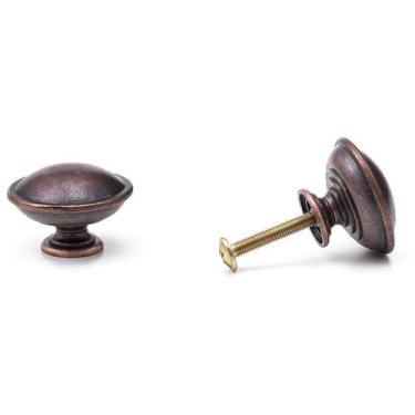 Imagem de Puxador Redondo Em Latão Metal Para Móveis,Porta,Gaveta 12Un - Telis F