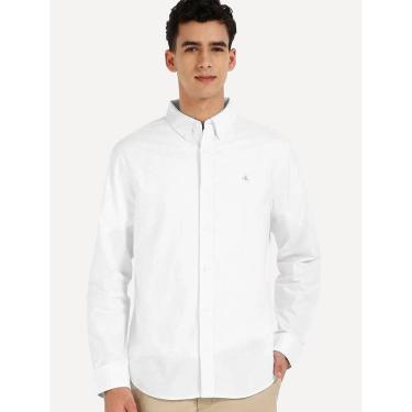 Imagem de Camisa Calvin Klein Jeans Regular CK Grey Logo Branca-Masculino