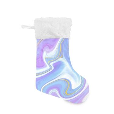 Imagem de GakkiGii Pacote com 2 meias de Natal de mármore aquarela, decoração grande para pendurar na parede da árvore da lareira, 45 x 31 cm