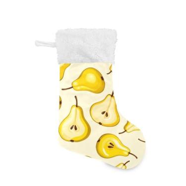 Imagem de GakkiGii Meias de Natal Pears Pacote com 2, Decoração de Natal Grande para Parede de Lareira e Árvore, 45 cm x 31 cm