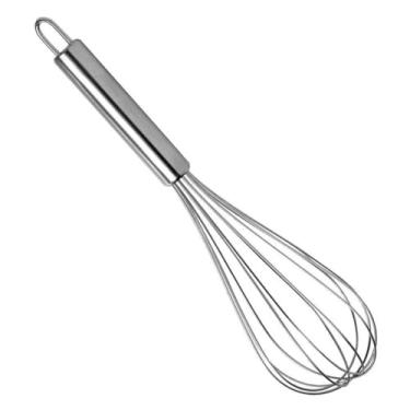 Imagem de Batedor de Ovos e Massas Fouet, Inteiramente em Aço Inoxidável, Excelente Durabilidade e Belo Design, Útil Para Diversas Receitas Como Massas de Bolo, Tortas, Pães, Cremes, Claras em Neve