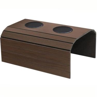 Imagem de Esteira Porta Copo Retangular De Madeira para Braço de Sofá Duplo Tabaco
