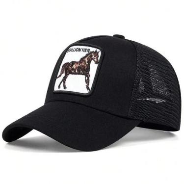 Imagem de Boné de Beisebol Unissex Ajustável com Bordado de Cavalo - Protetor So