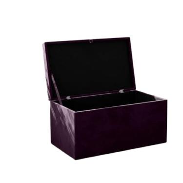 Imagem de Baú Grande Retangular em Veludo 90x40x44cm (Roxo)