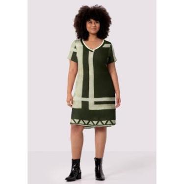 Imagem de Vestido Curto Plus Size Em Malha Viscose Estampado 65180-Feminino